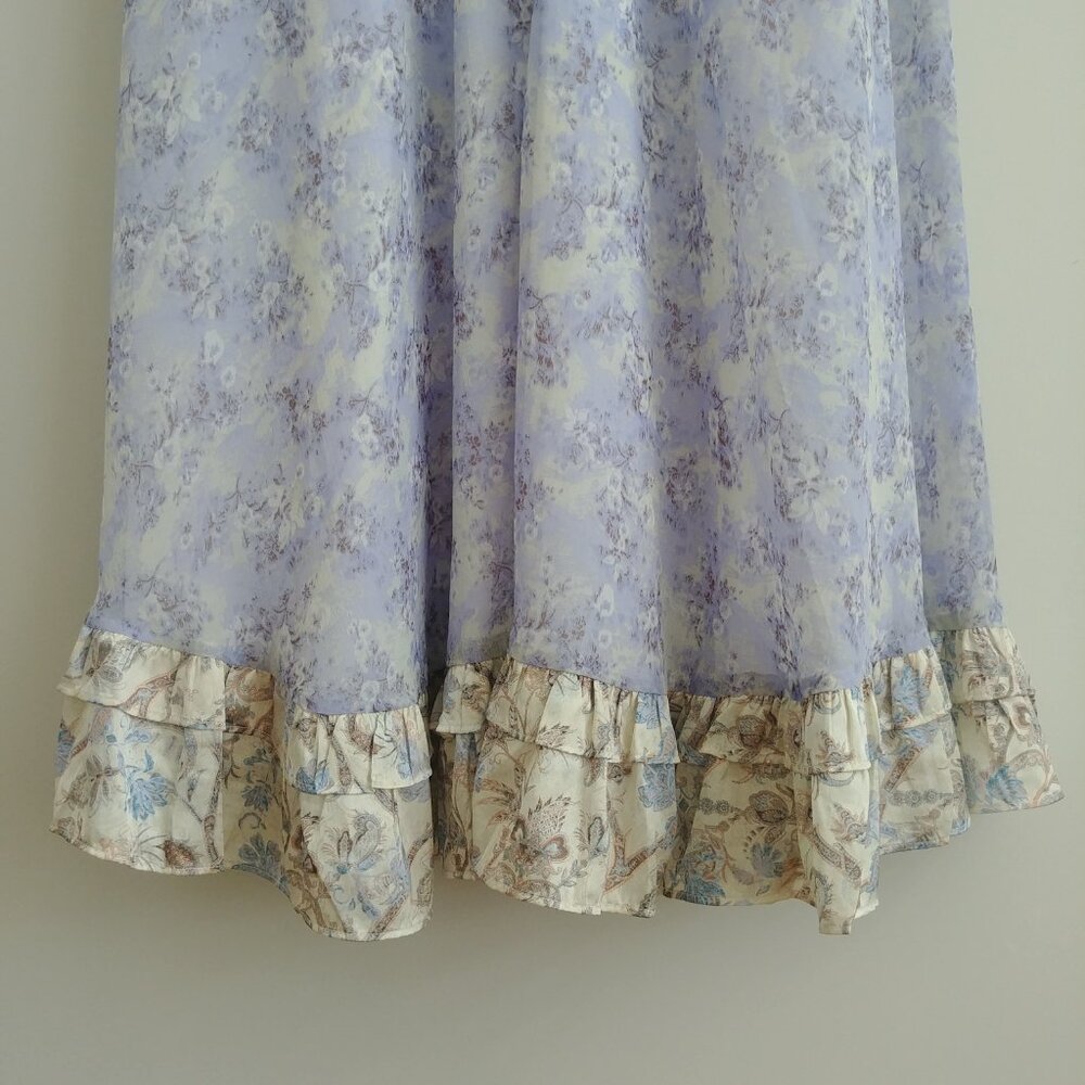 ASOS filmy blue midi dress with contrast ruffles and flounces size 8 - Picture 8 of 16
